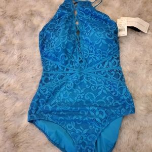 Beautiful teal one piece swim suit